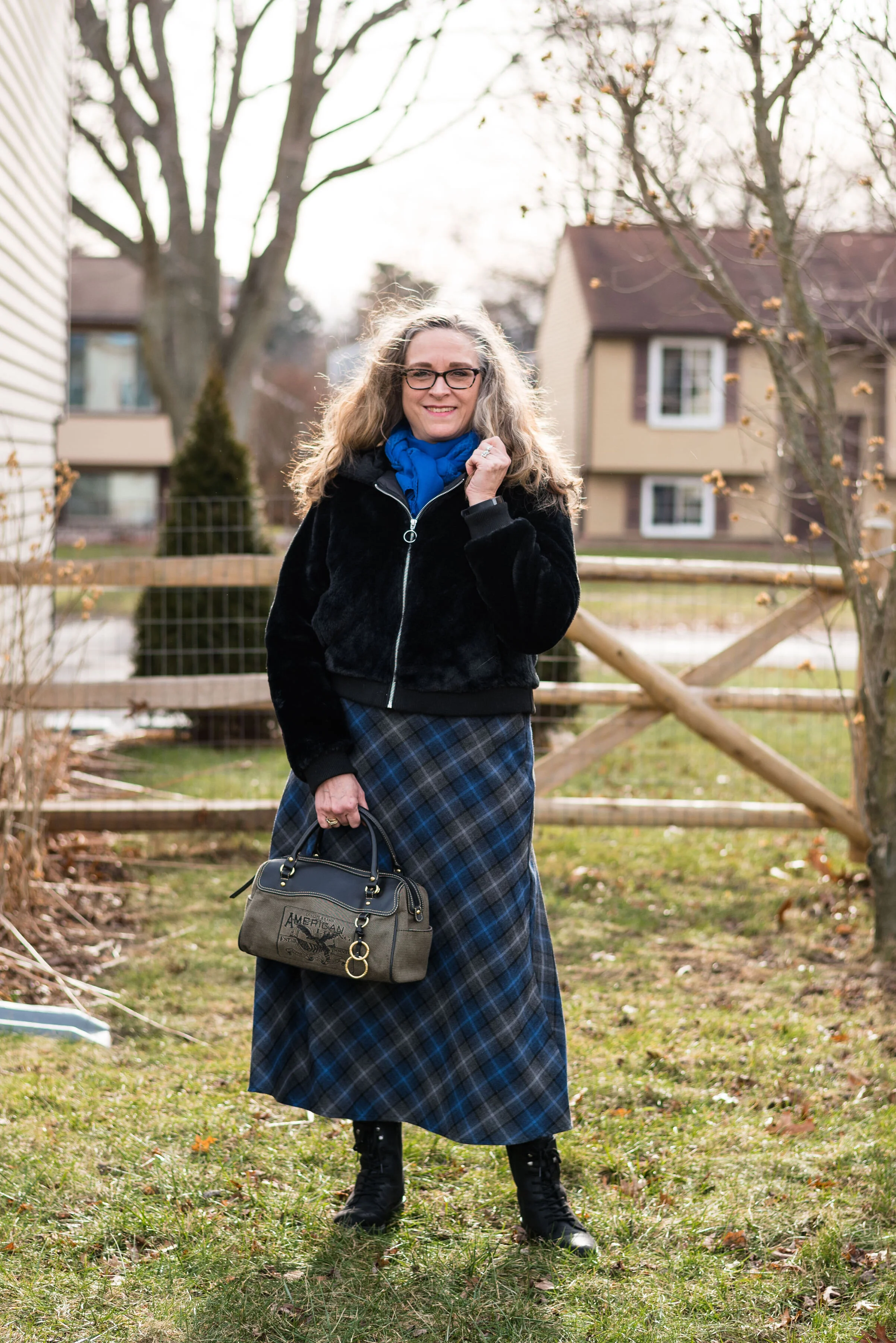 Plaid skirt Fashion Stylin Granny Mama